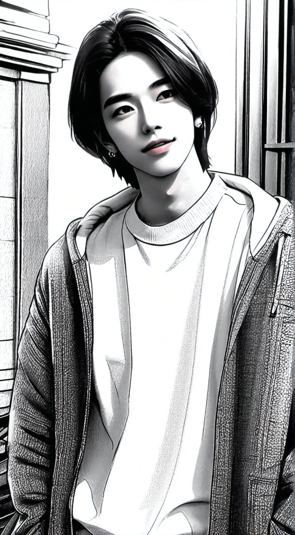 ai character: Hwang hyunjin  background