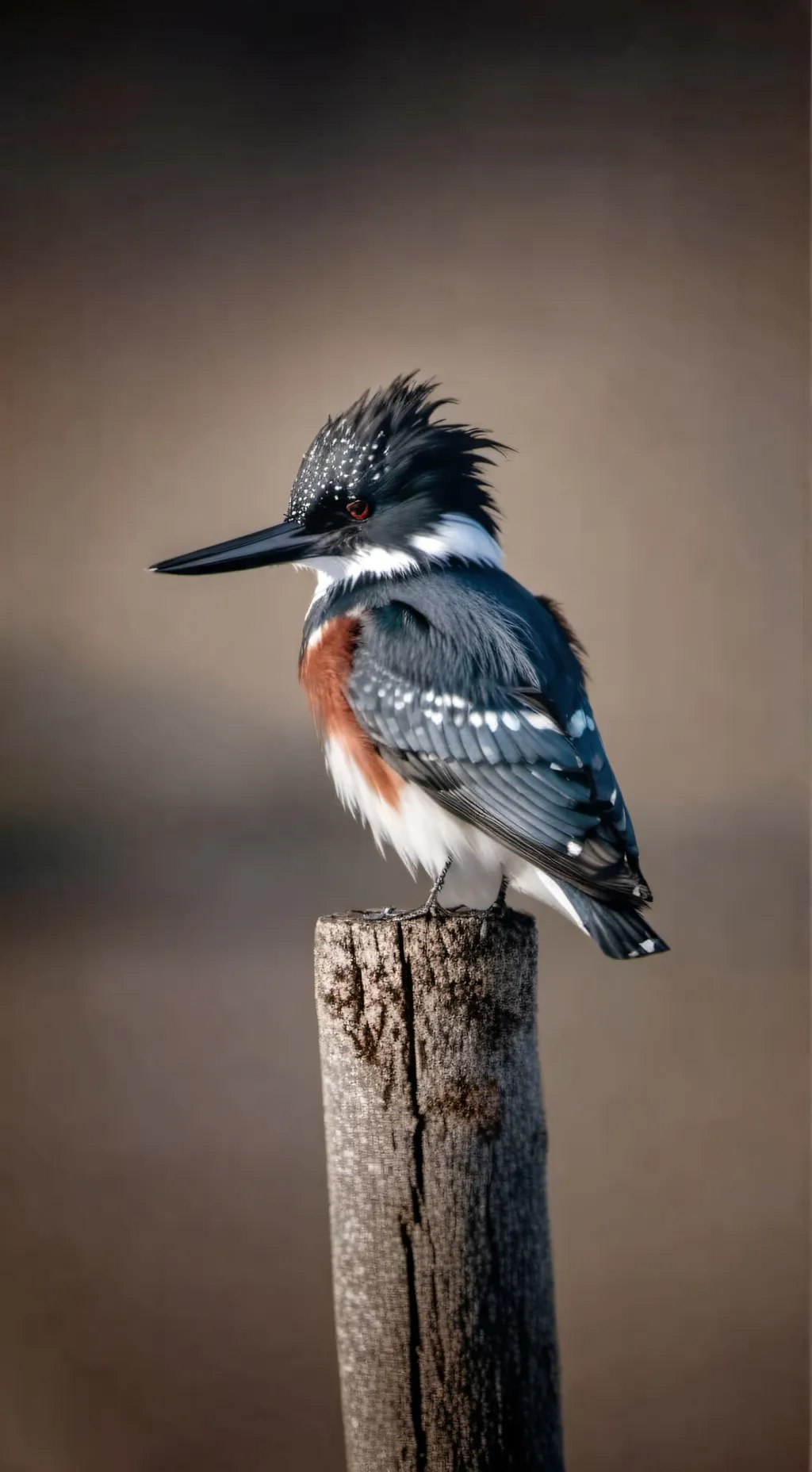 ai character: Belted Kingfisher background