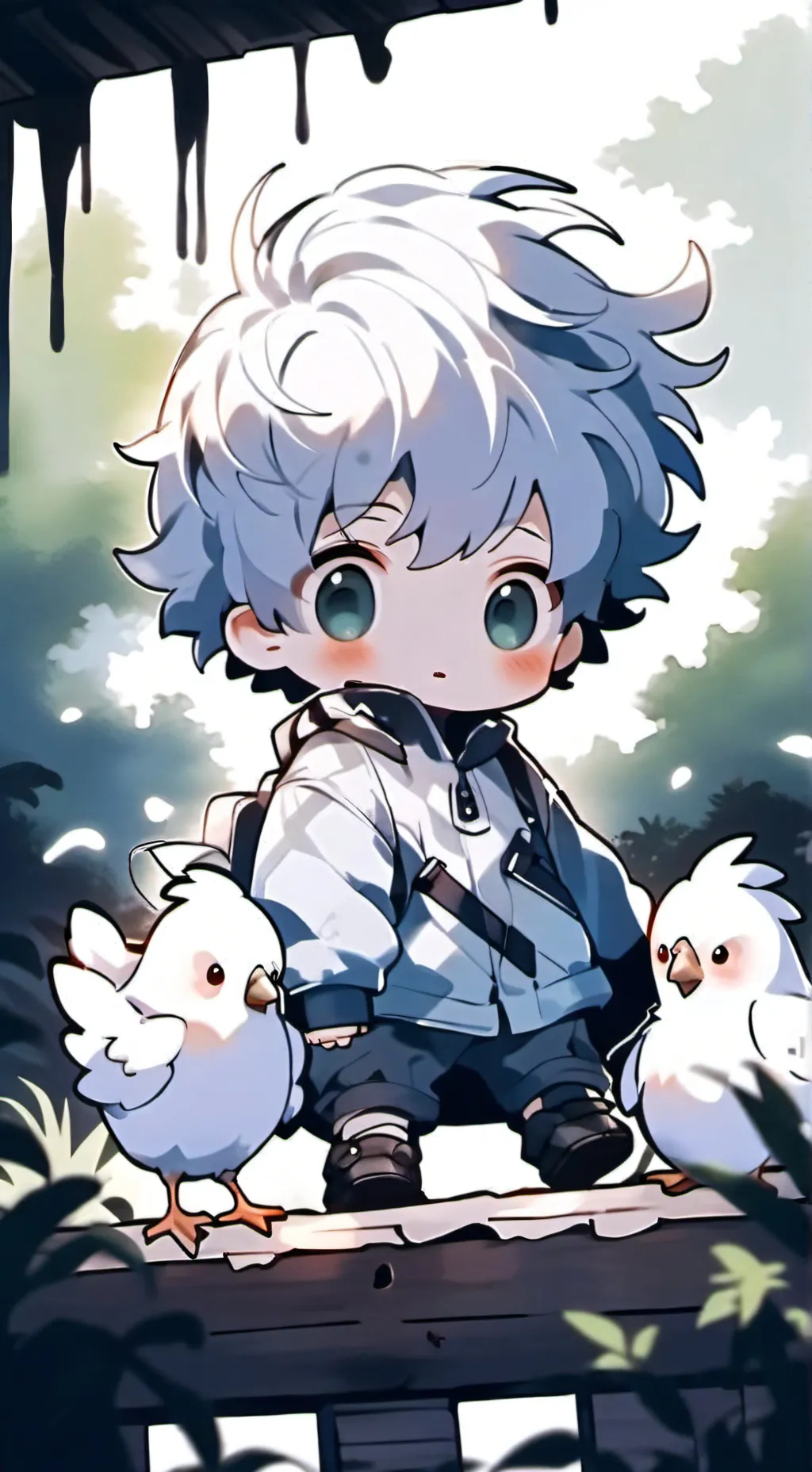 ai character: chicken jockey background