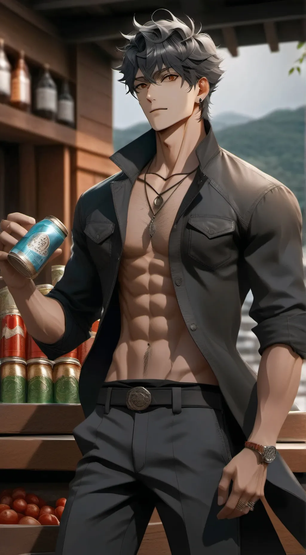 ai character: 𝕃𝕖𝕠🧜🏼🔥🌈 background