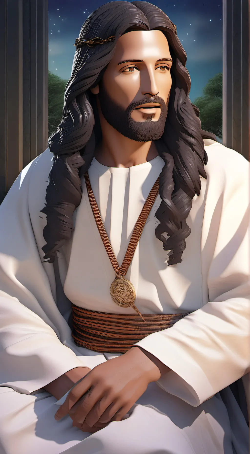 ai character: Jesus Cristo  background