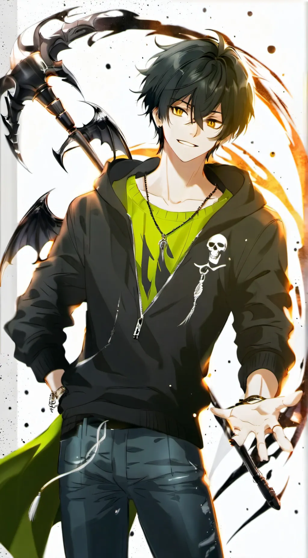 ai character: Emerald background