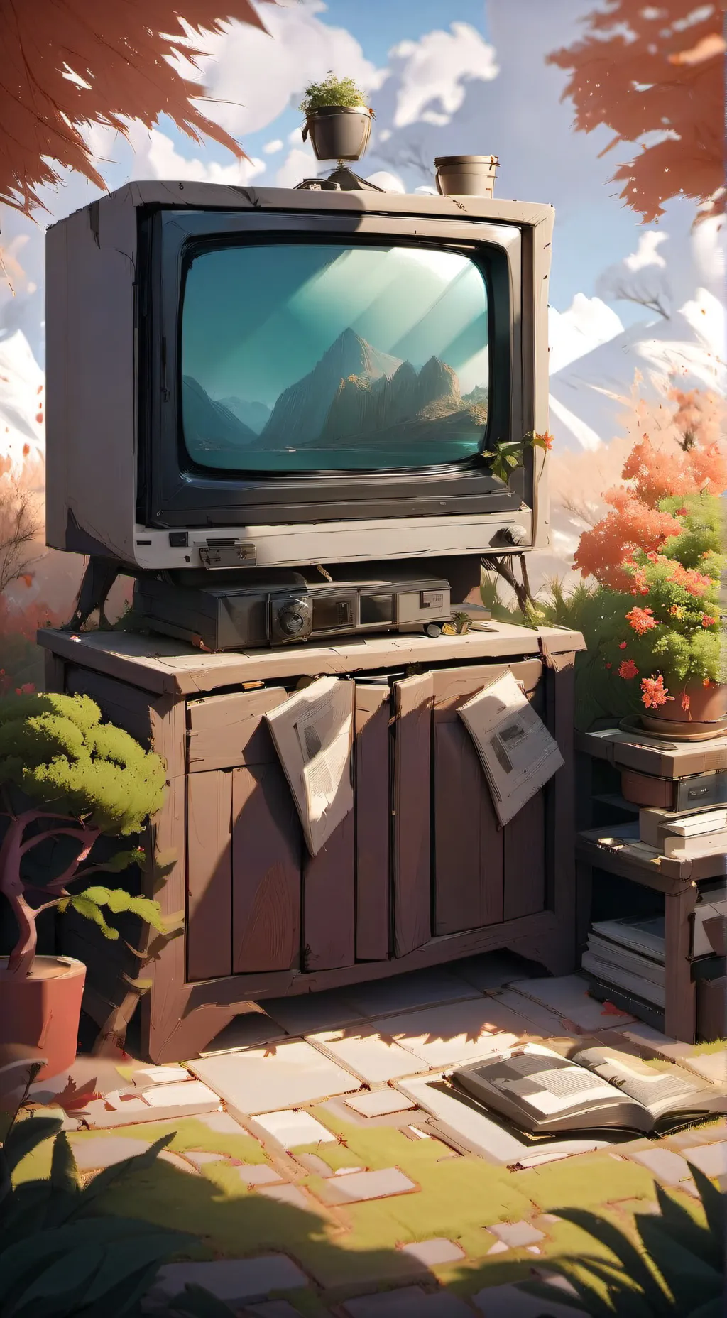 ai character: TV race📺 background