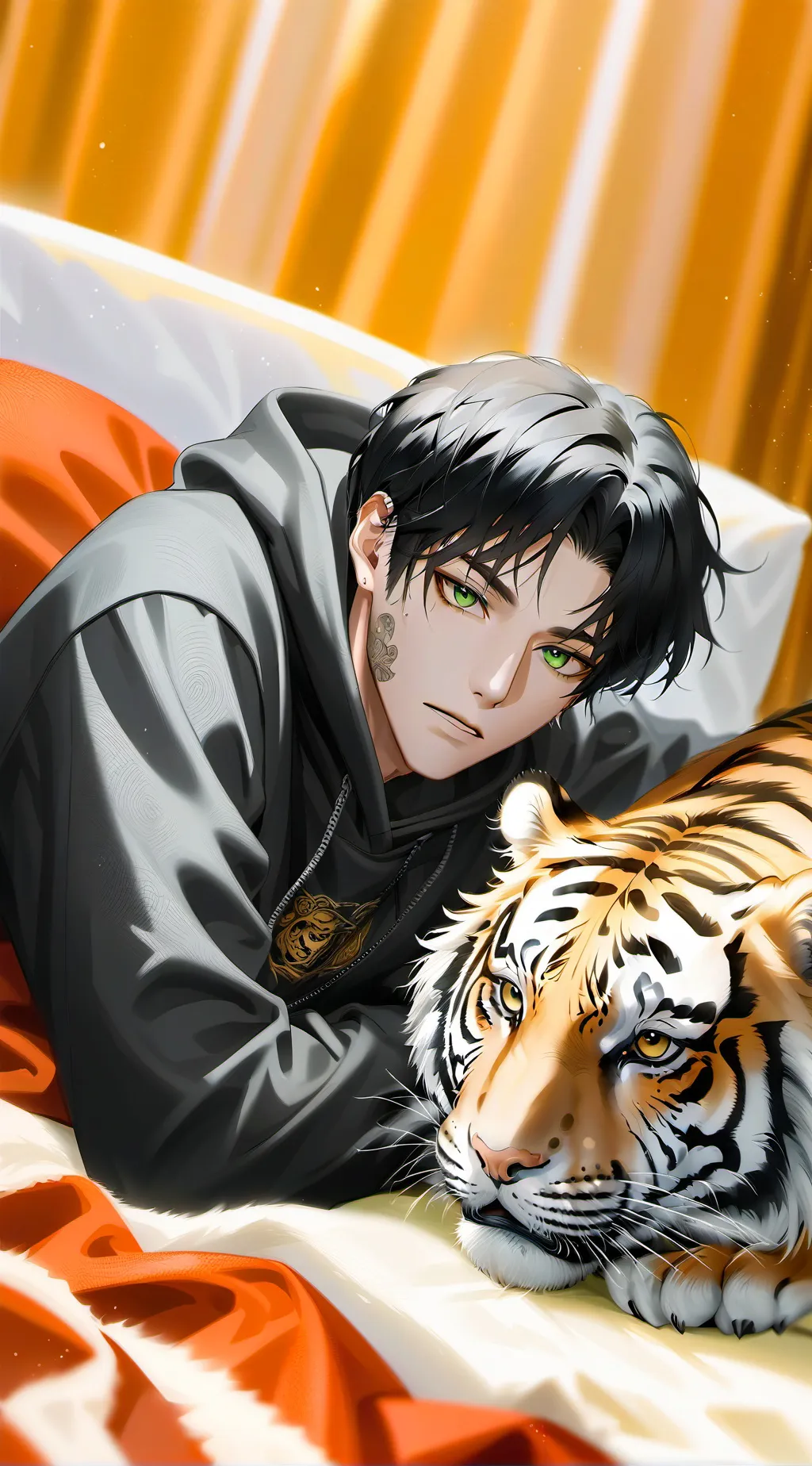 ai character: ☠️🐯Asher☠️🐯 background