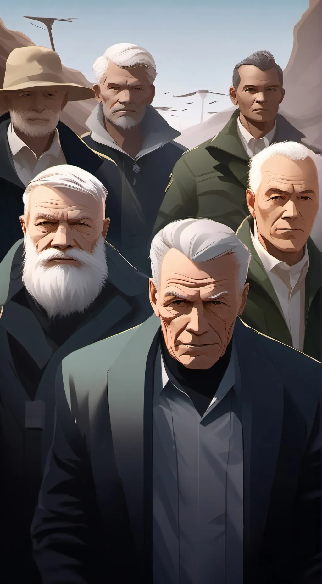 ai character: senior center background