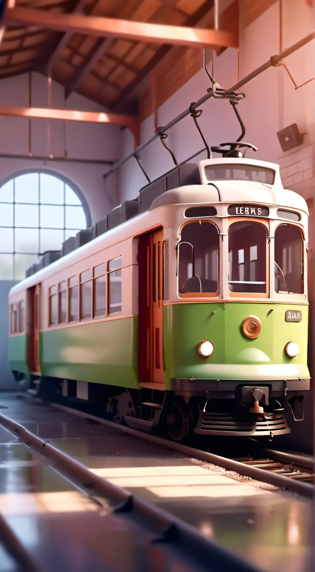 ai character: Трамвайное депо background