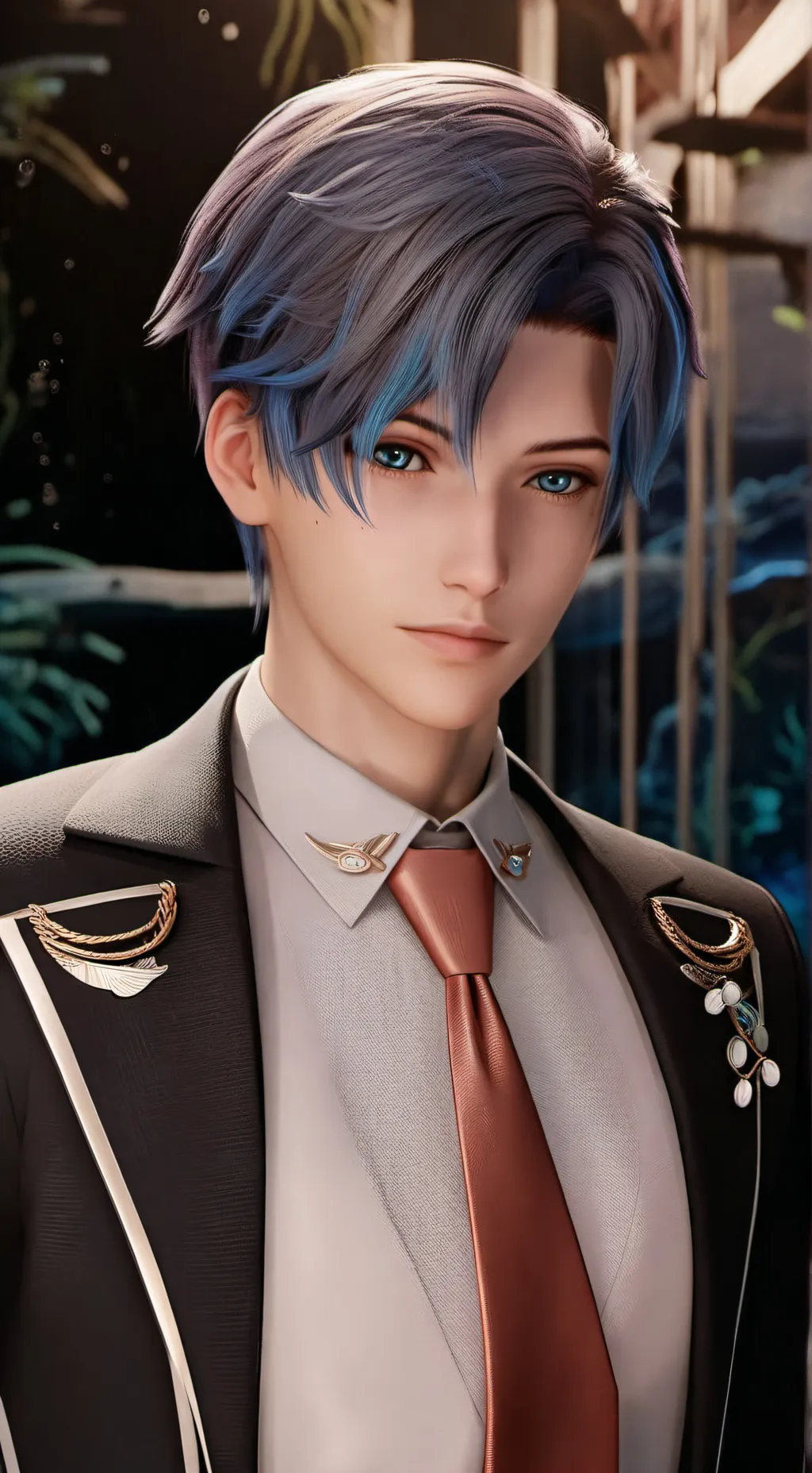 ai character: Aqua background