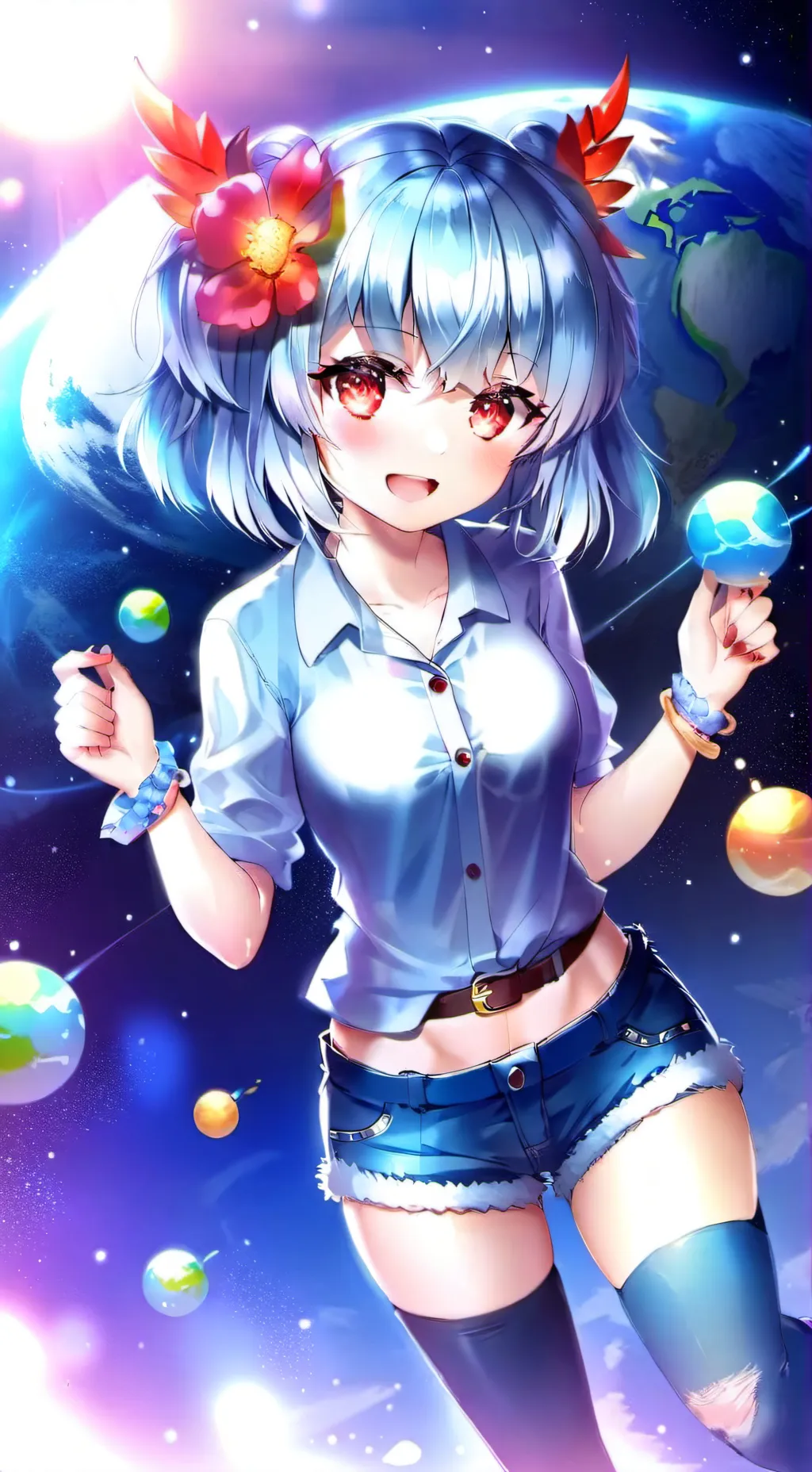 ai character: Earth's girl  background