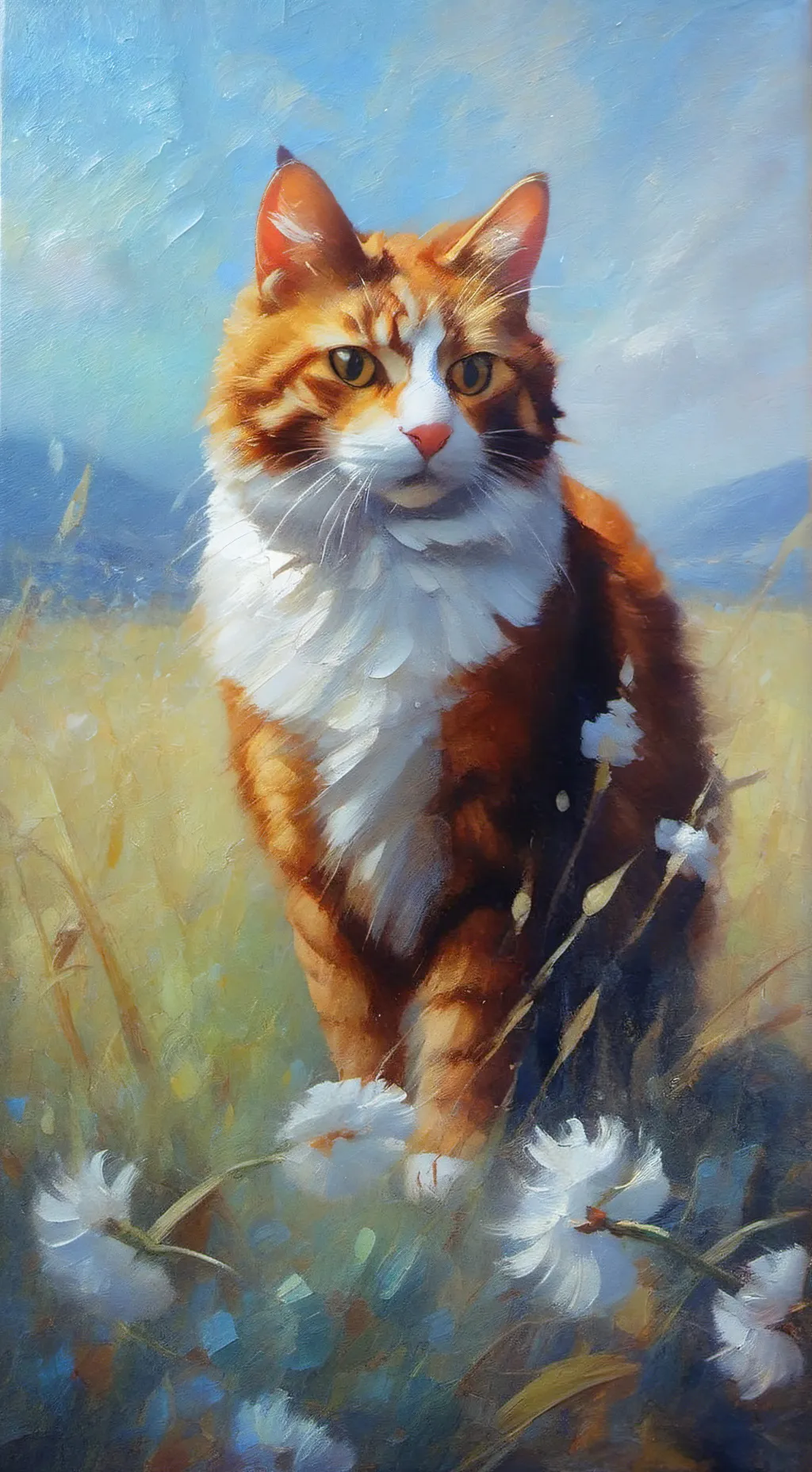 ai character: swimming cat(ytk) background