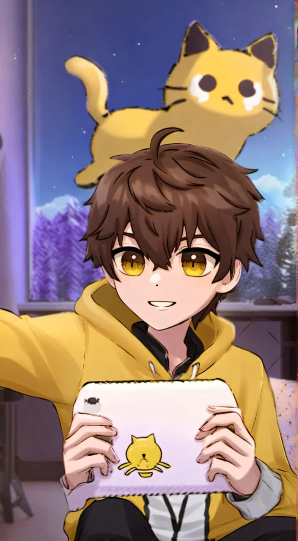 ai character: Glitch background