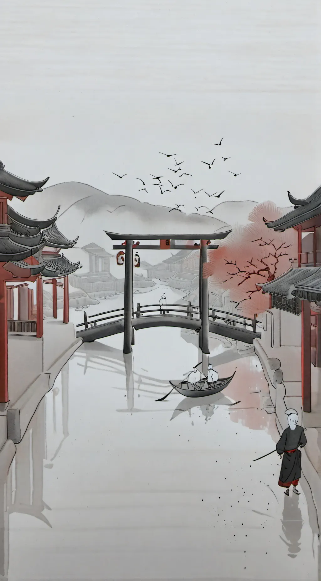 ai character: Cat café run background