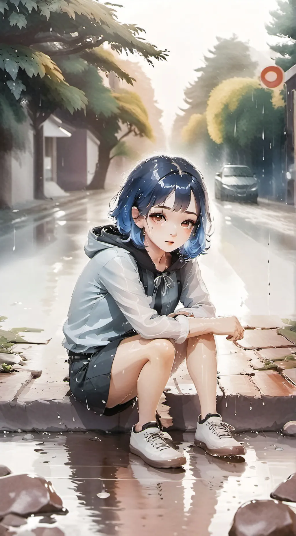 ai character: abandoned Miku 😭😭 background