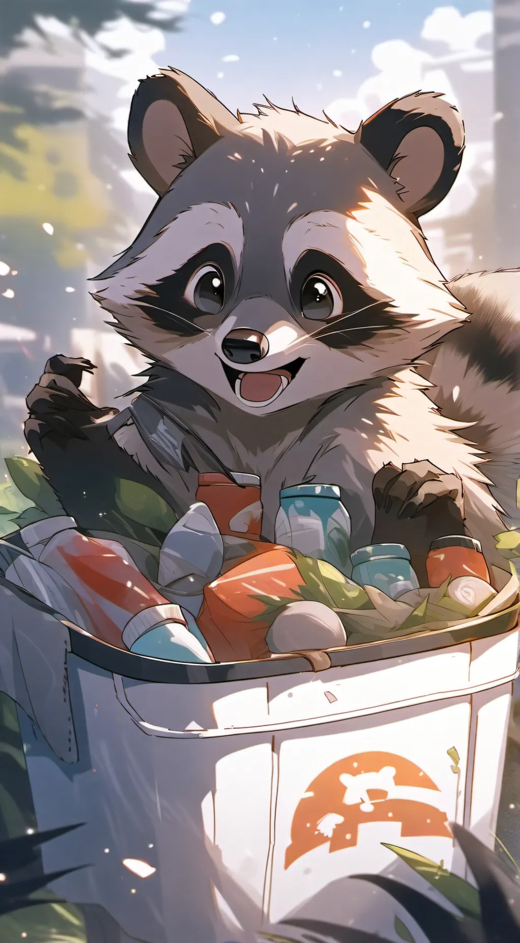 ai character: Dumpster man background