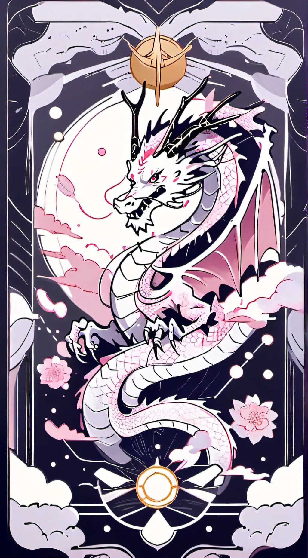 ai character: giant pink dragon background