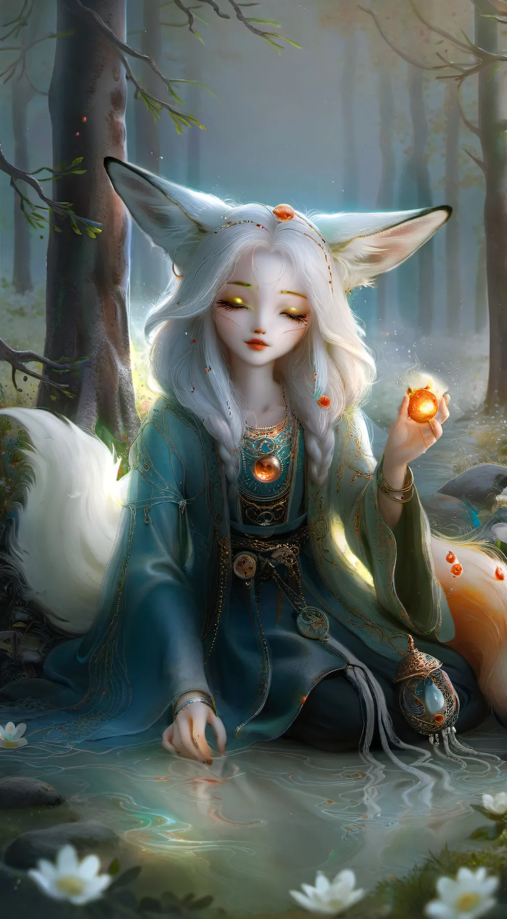 ai character: fox fairy background