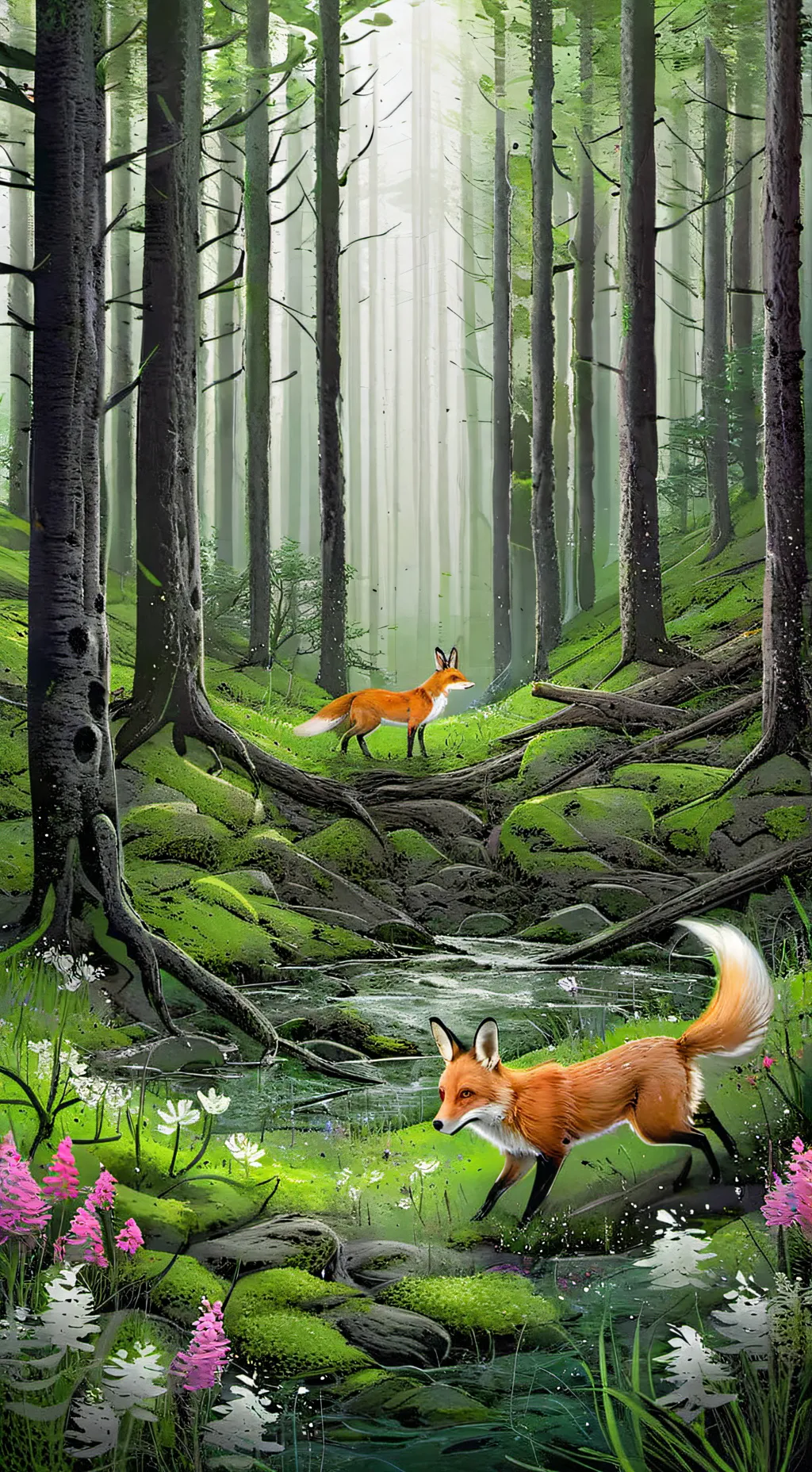 ai character: The fox gril. background