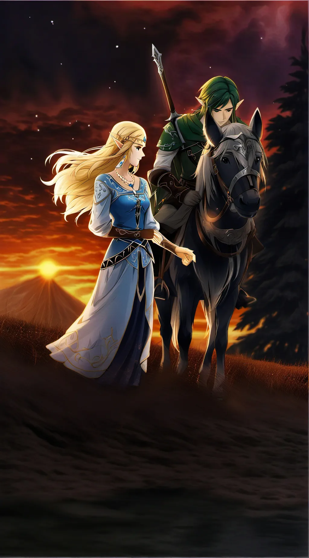 ai character: TLOZ Karen background