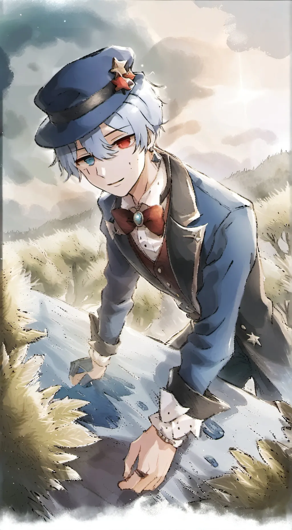 ai character: Electronic powder background