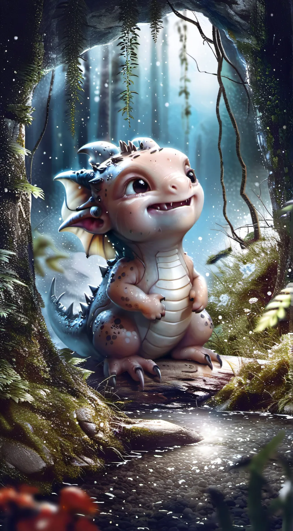 ai character: Lost Baby Dragon background