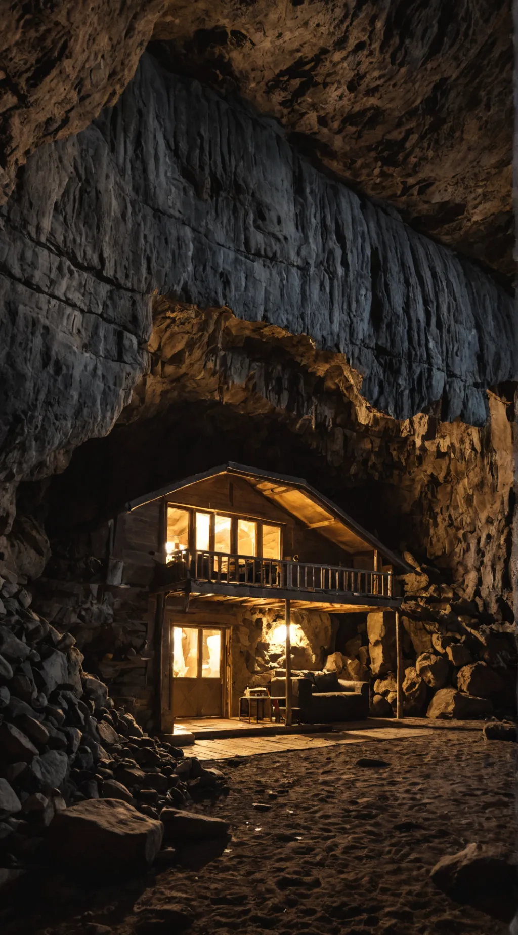 ai character: cave but womens.. background