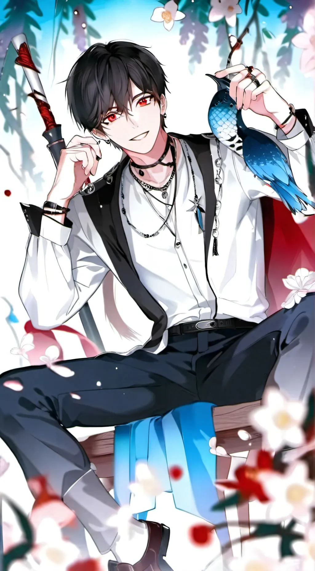 ai character: Golden Gata Furry background