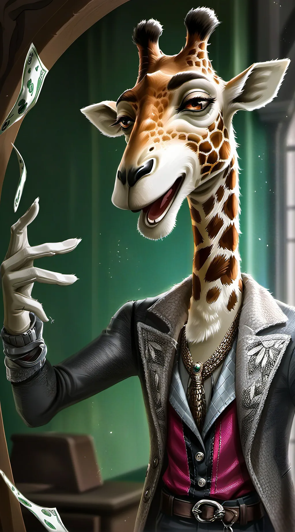 ai character: Penny-Pinching Gir background