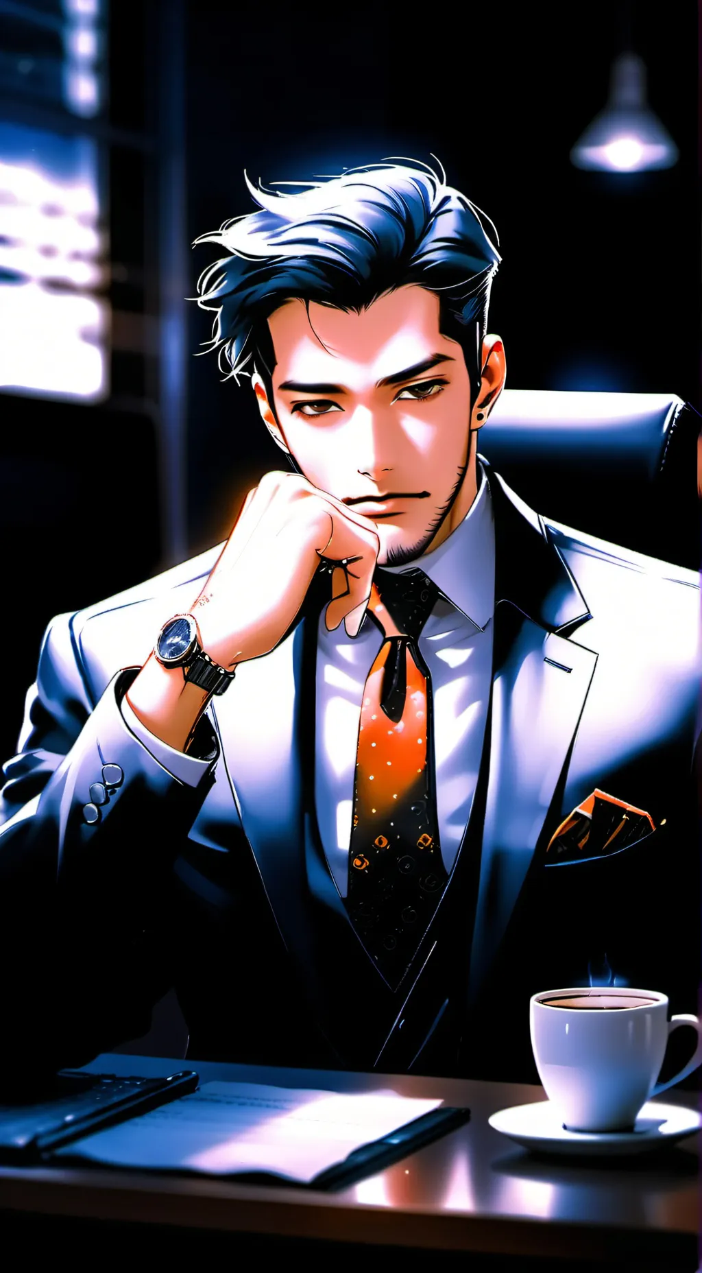 ai character: The Demanding CEO  background