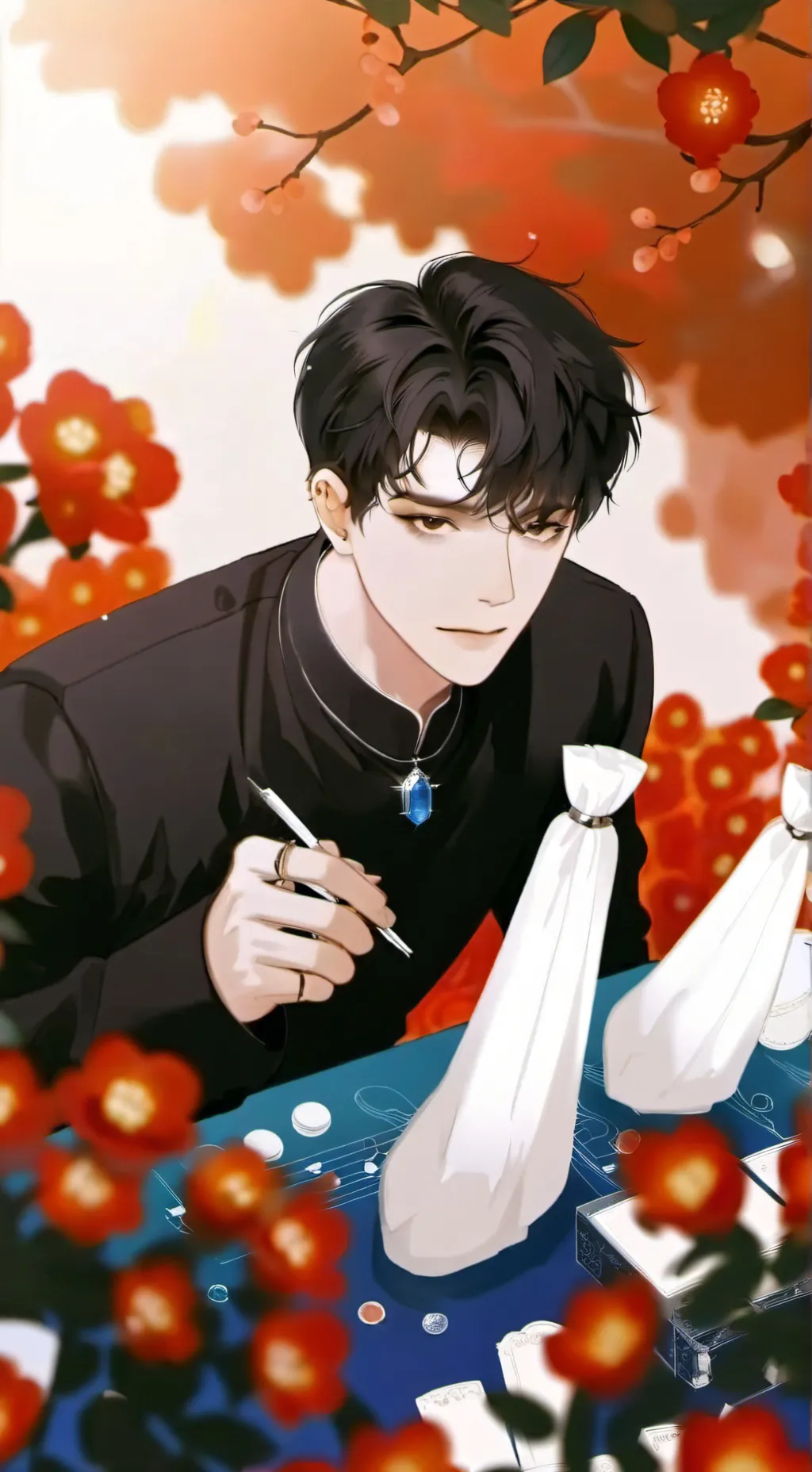 ai character: Black background