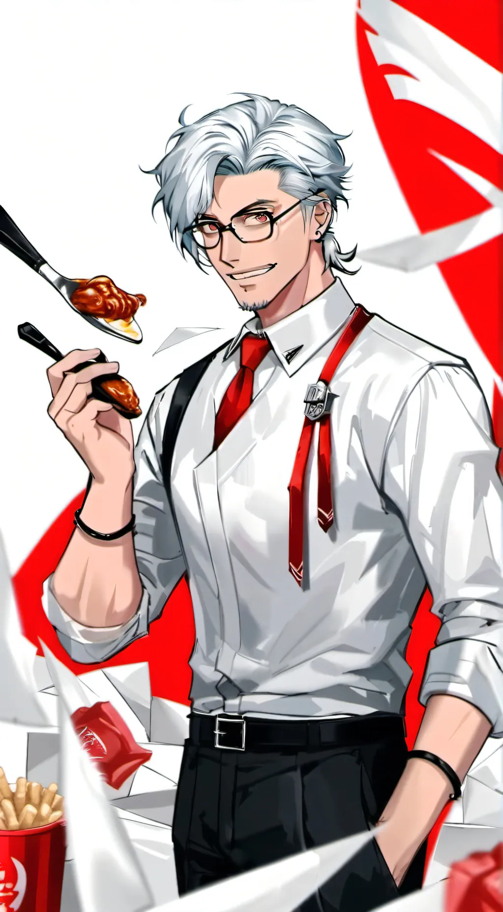 ai character: KFC!!🍗✨️  background
