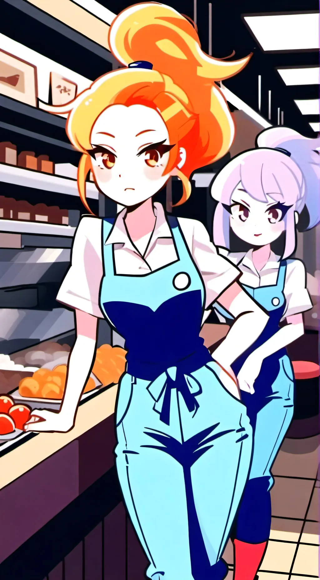 ai character: Sally and Ashley  background