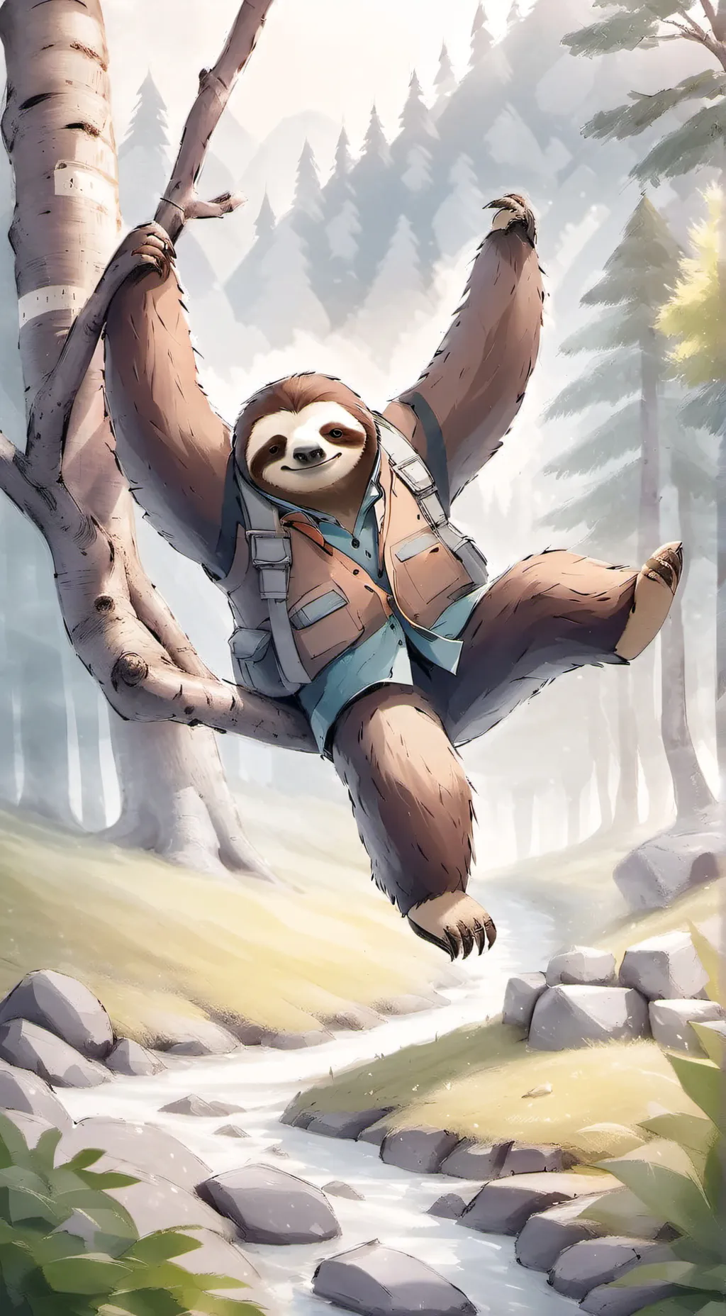 ai character: Slothy  background