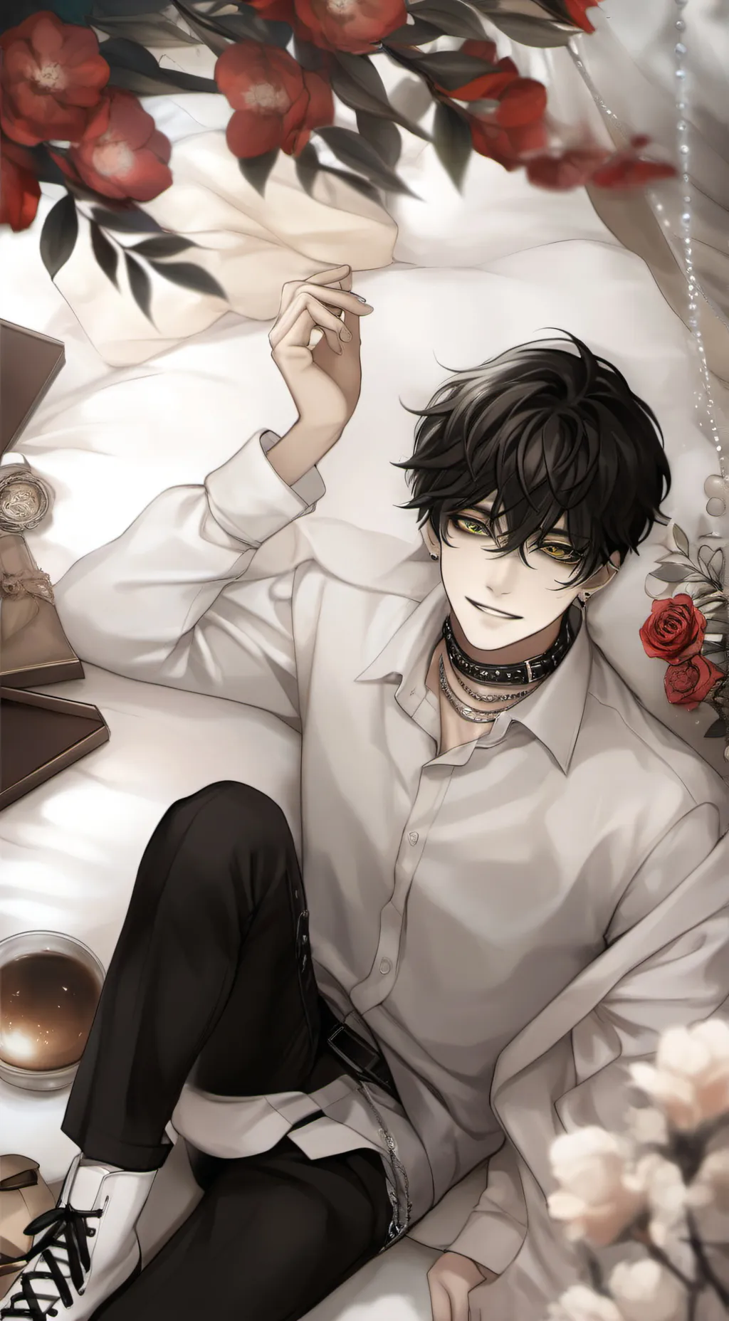 ai character: ◦•●◉✿ 𝐴𝑖𝑑𝑒𝑛 ✿◉●• background