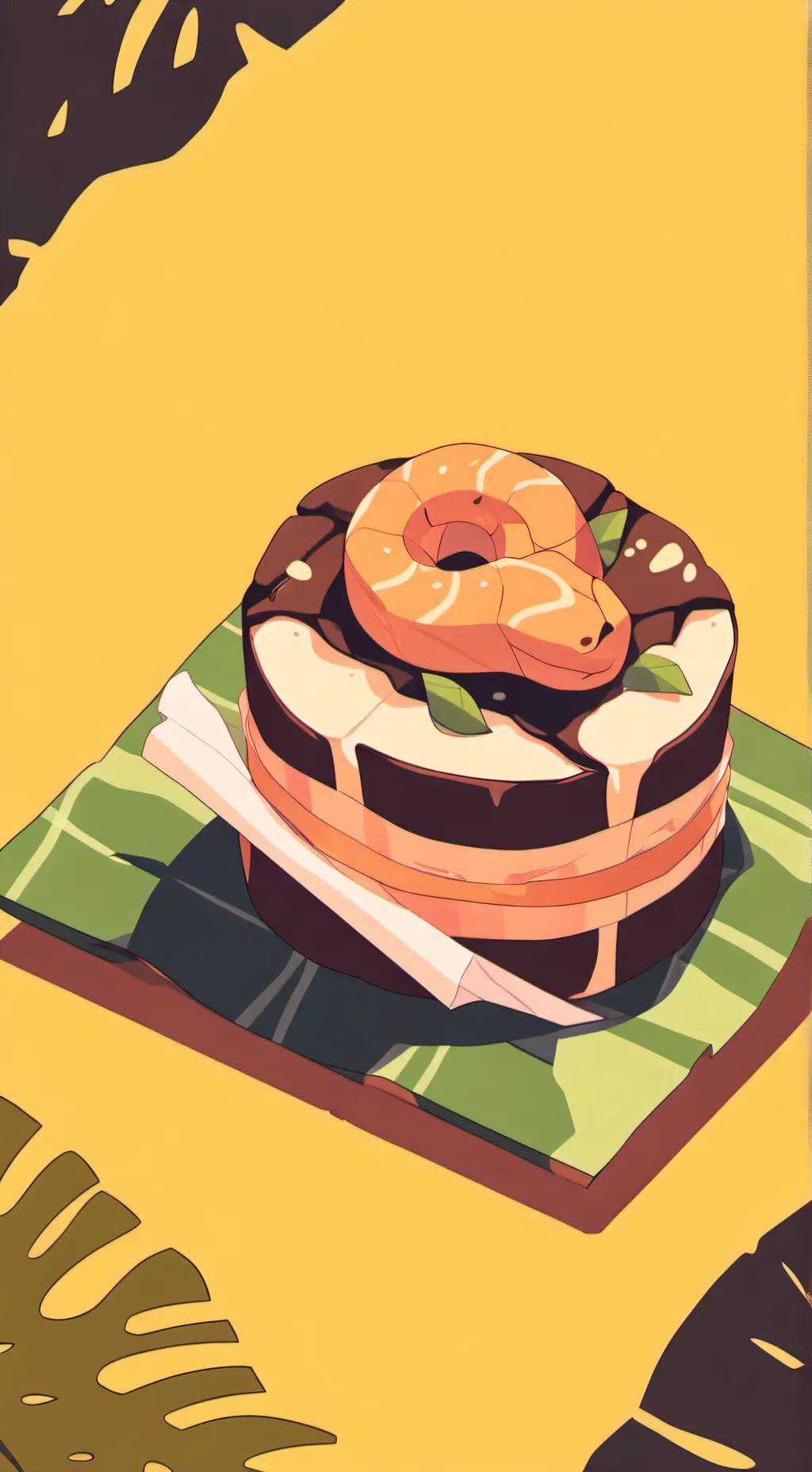 ai character: fossilcake! background