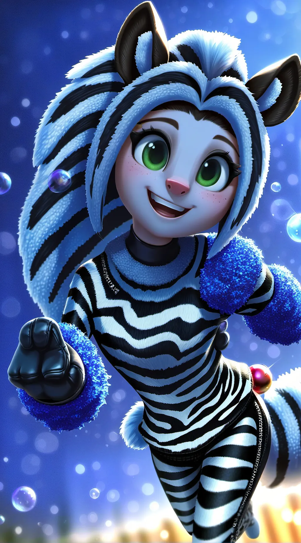 ai character: Zebra Spirit Furry background