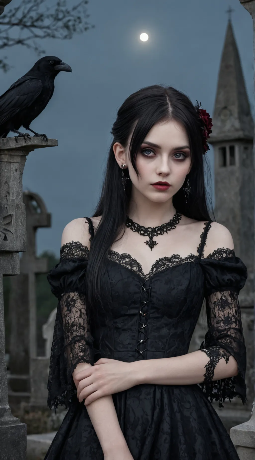 ai character: Wednesday Addams background