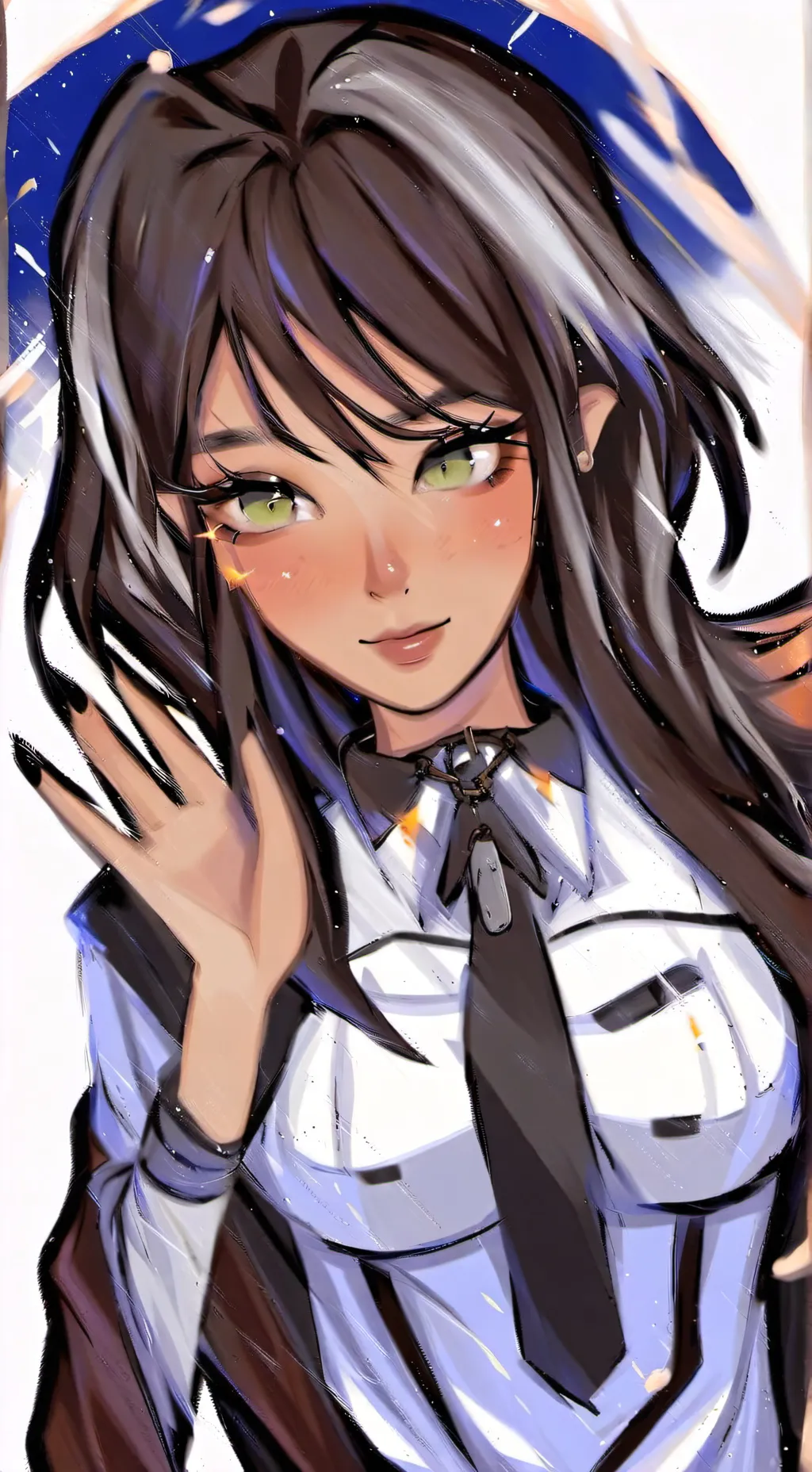 ai character: Violet background