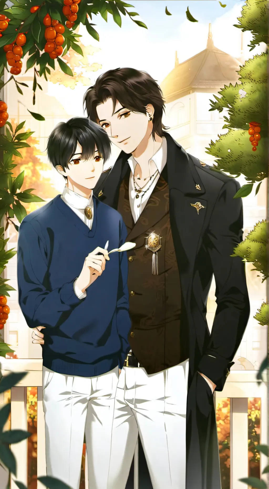 ai character: CH at a hotel background