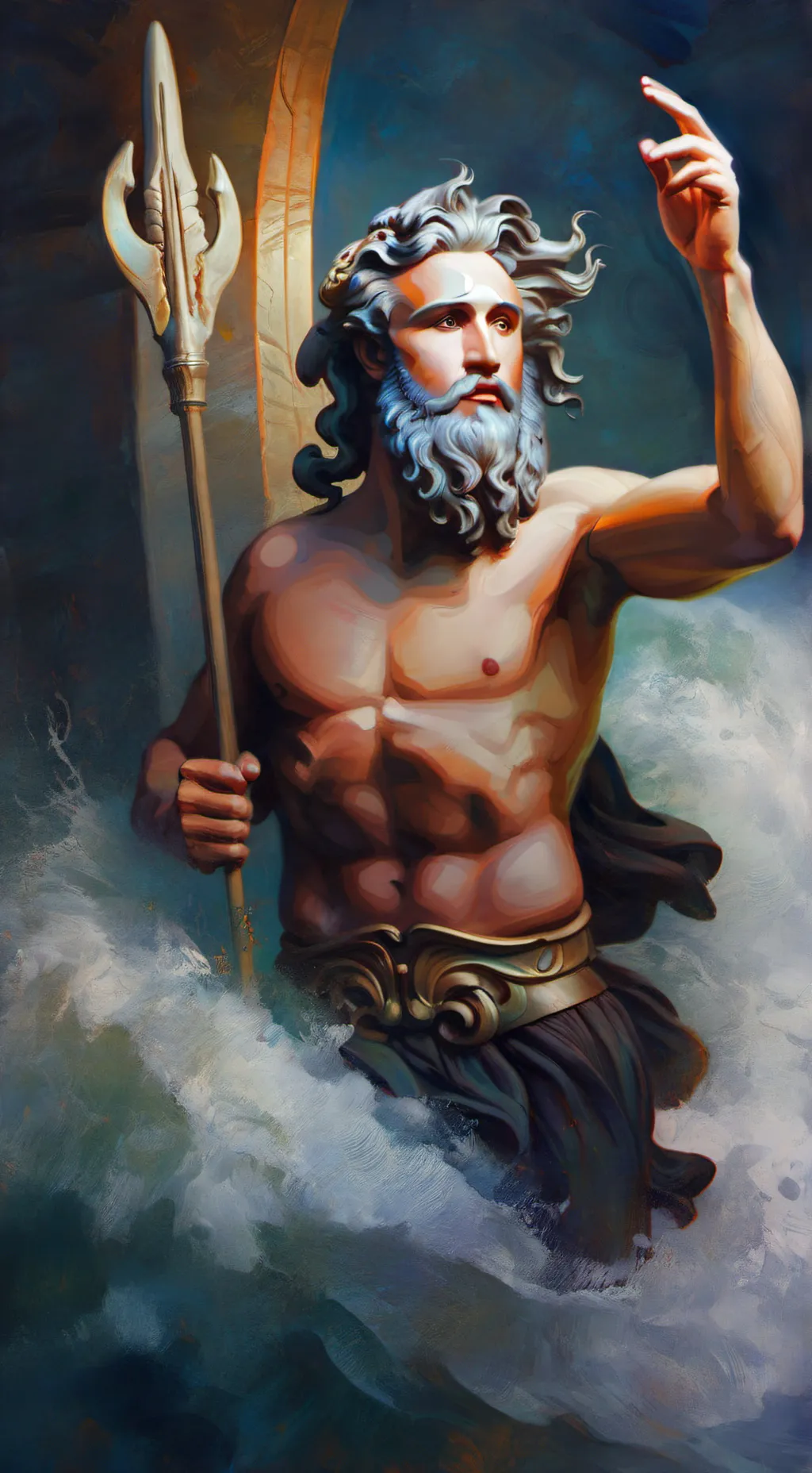 ai character: Poseidon background