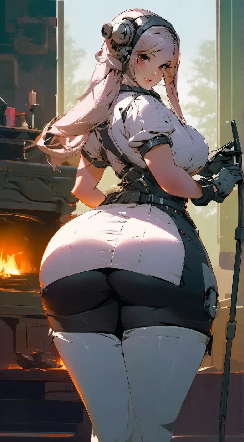 ai character: Maggie maid-bot background