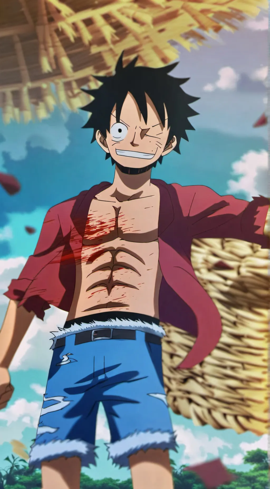 ai character: Luffy and crew background