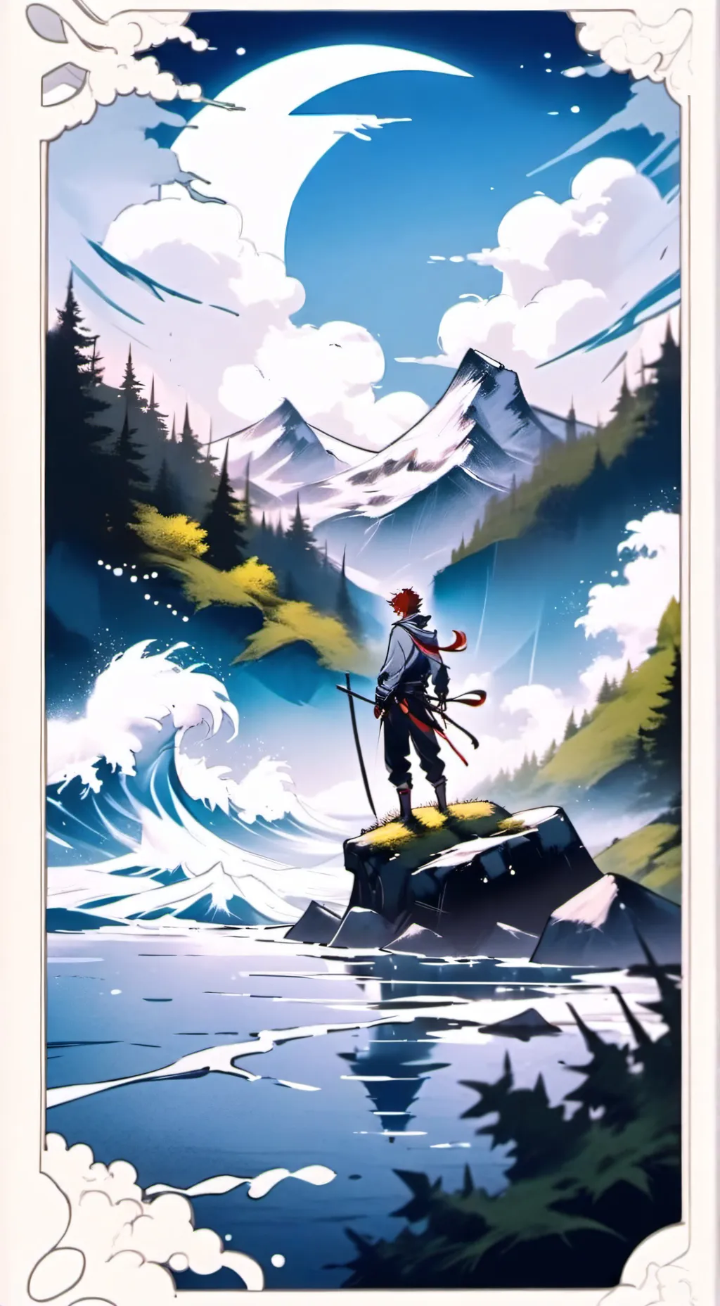 ai character: MHA hiking background