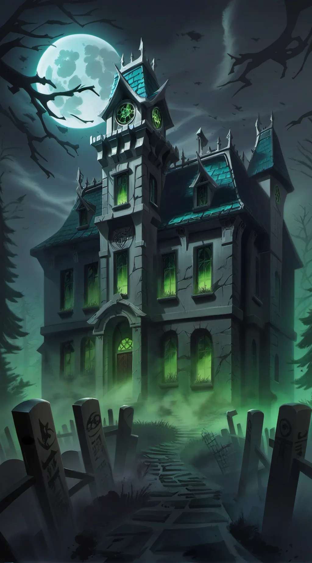 ai character: Mha scary background