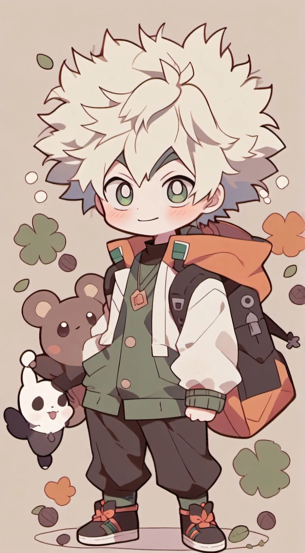 ai character: deku and bakugo background