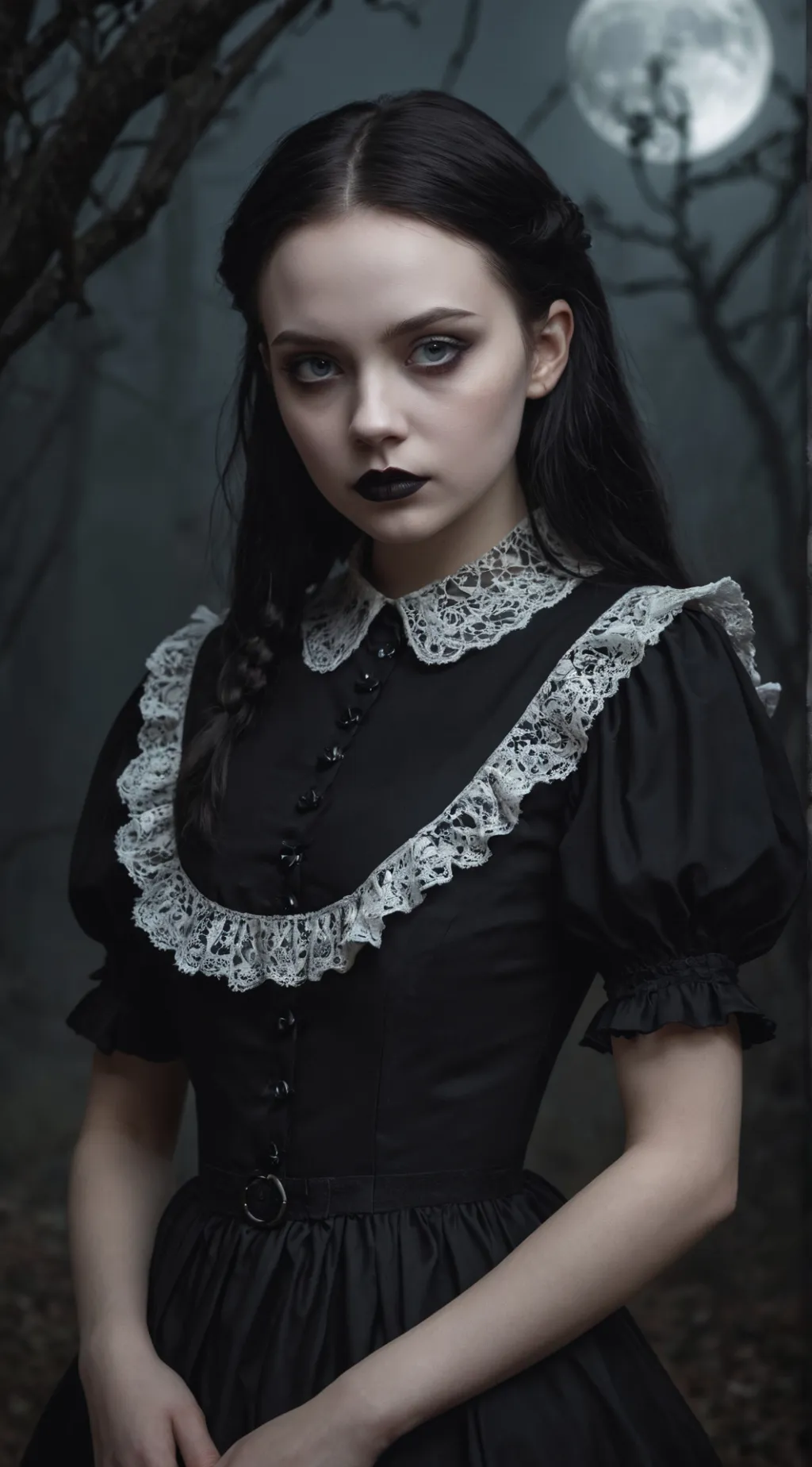 ai character: Wednesday Addams background