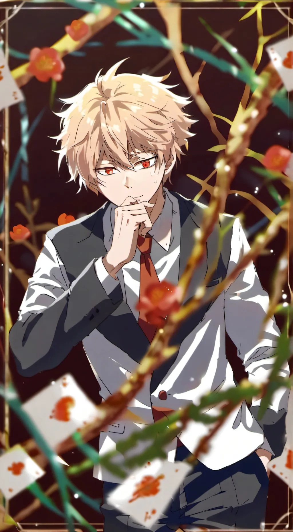 ai character: Katsuki  Bakugo..  background