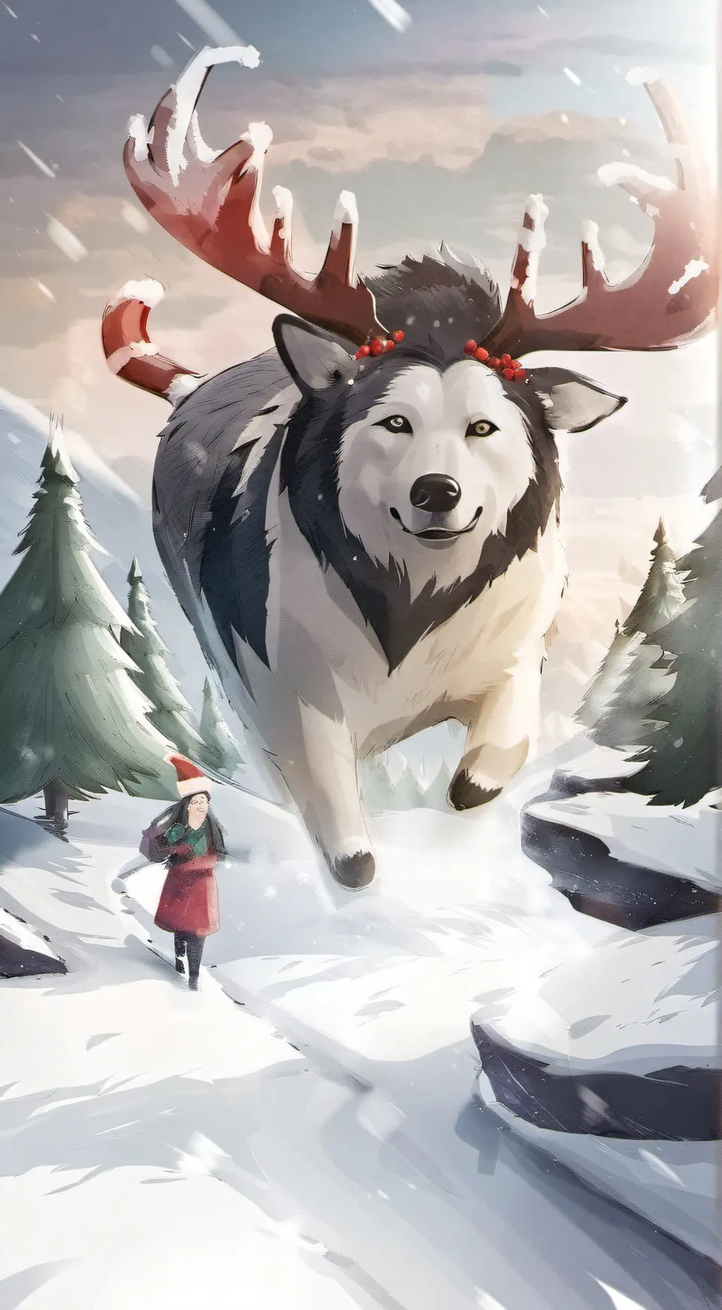 ai character: Fpe Christmas  background