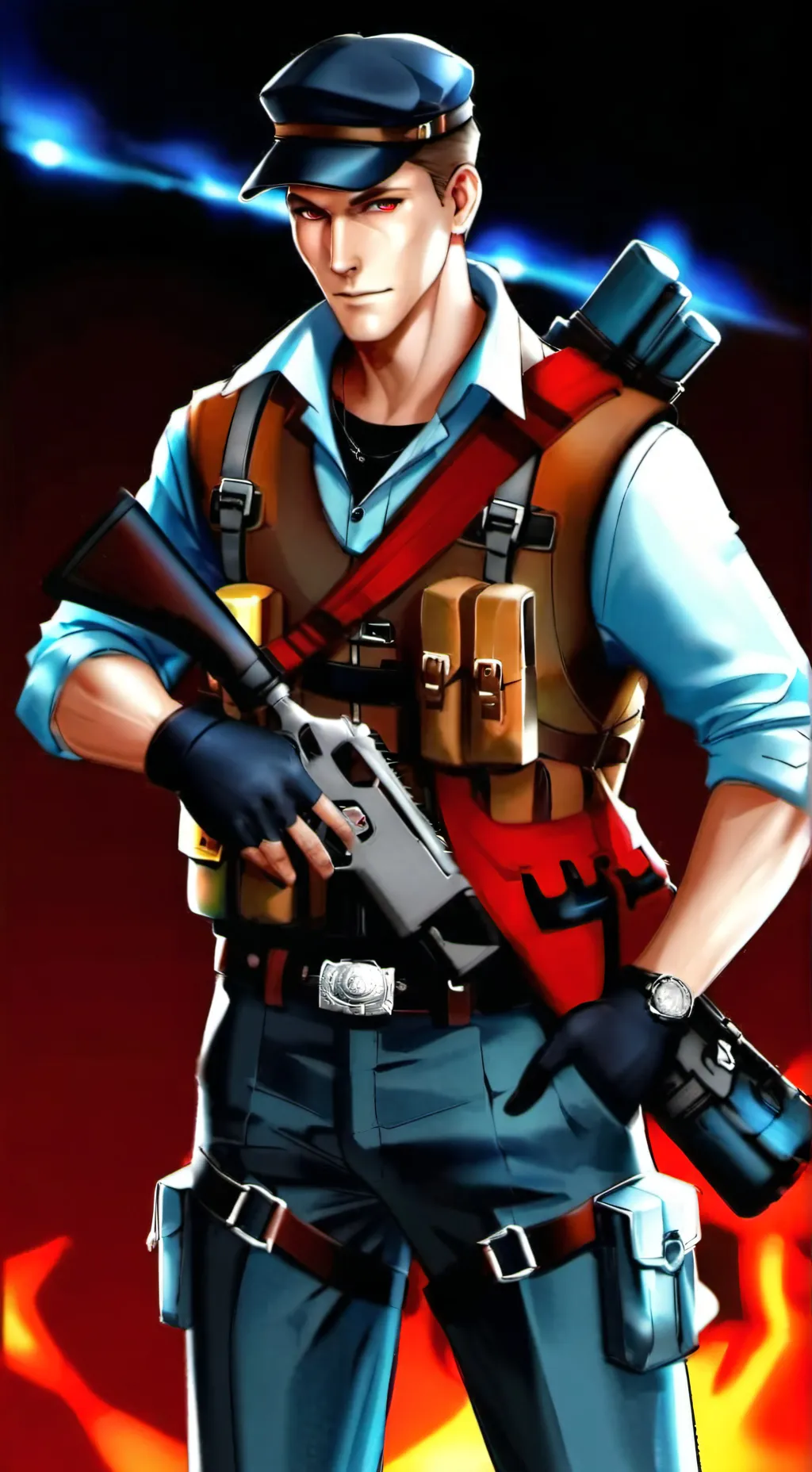 ai character: Epic Scout. background