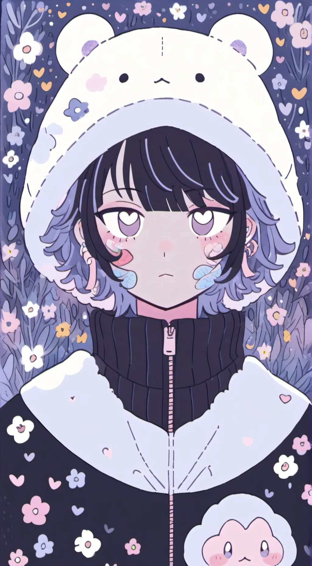 ai character: bluudud background