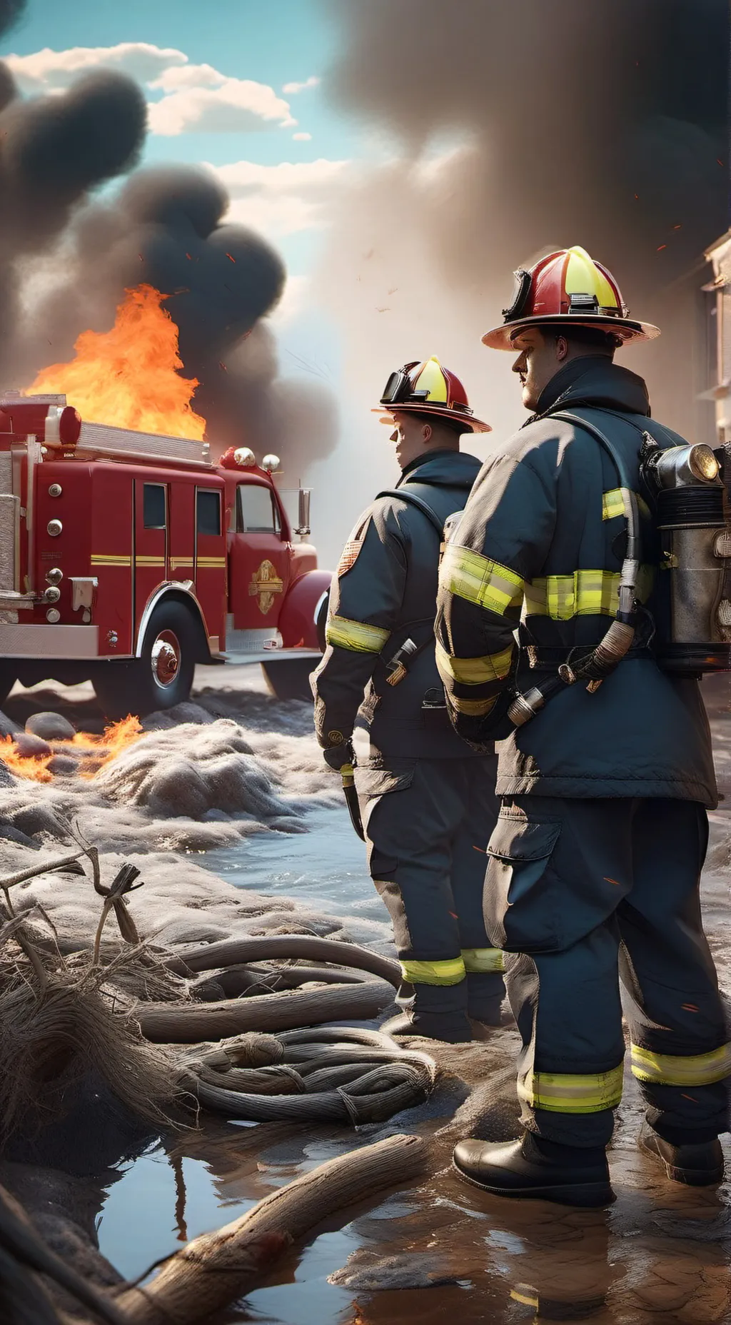 ai character: Firefighters background