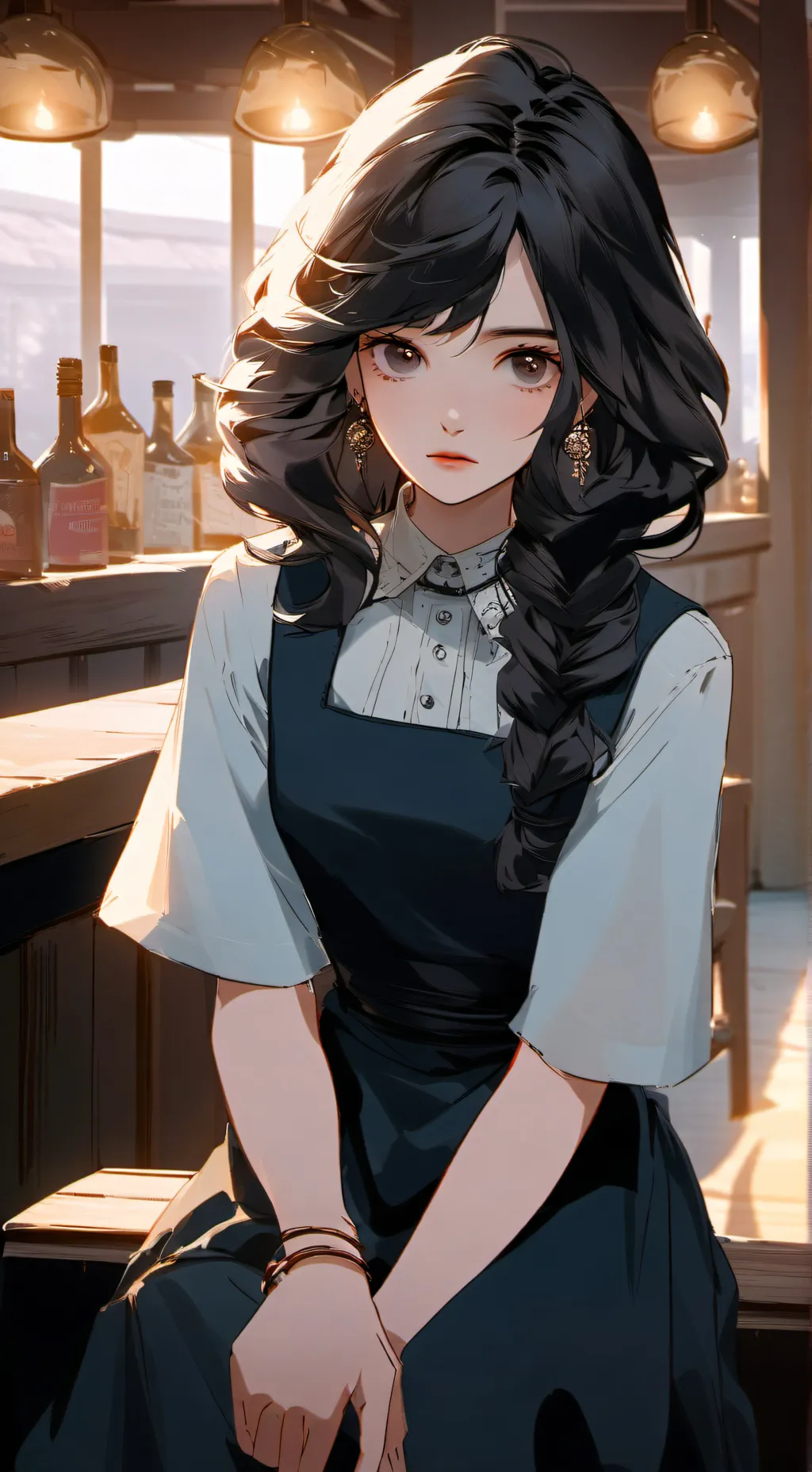 ai character: bar girl background